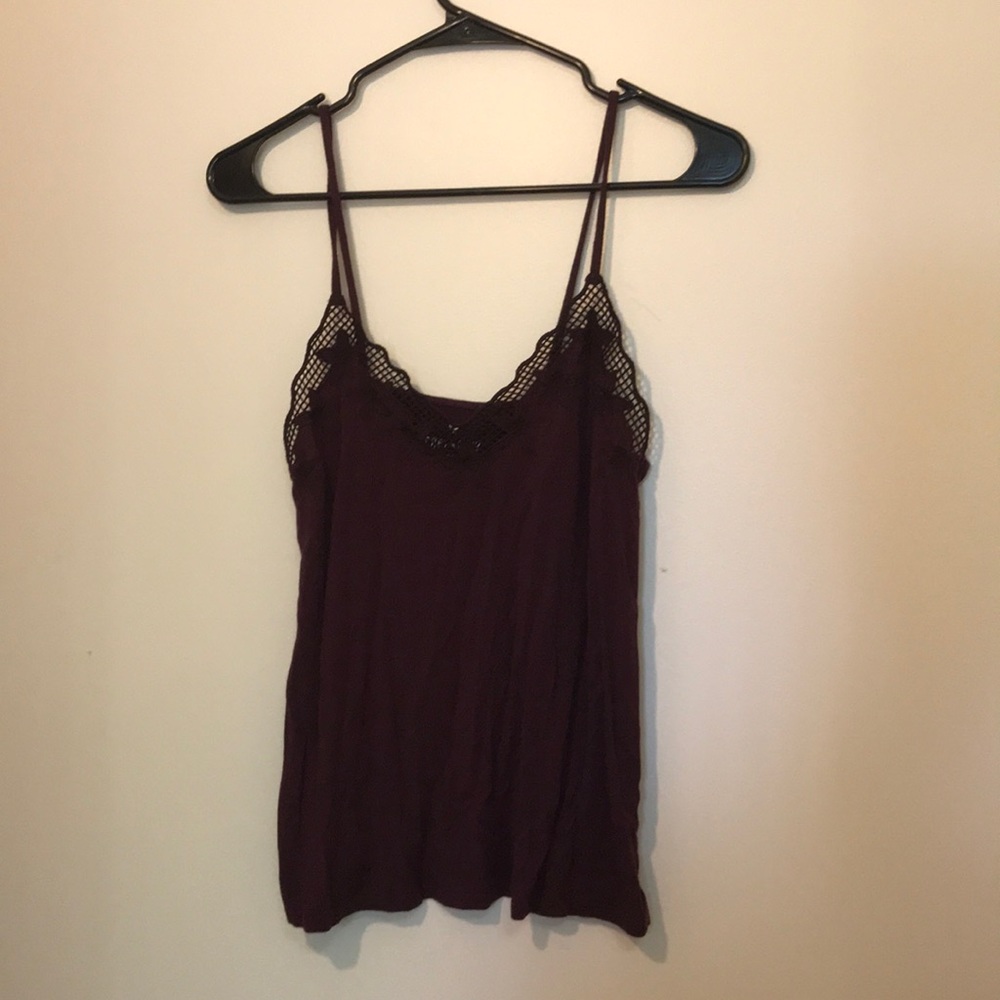 American Eagle floral mesh tank top